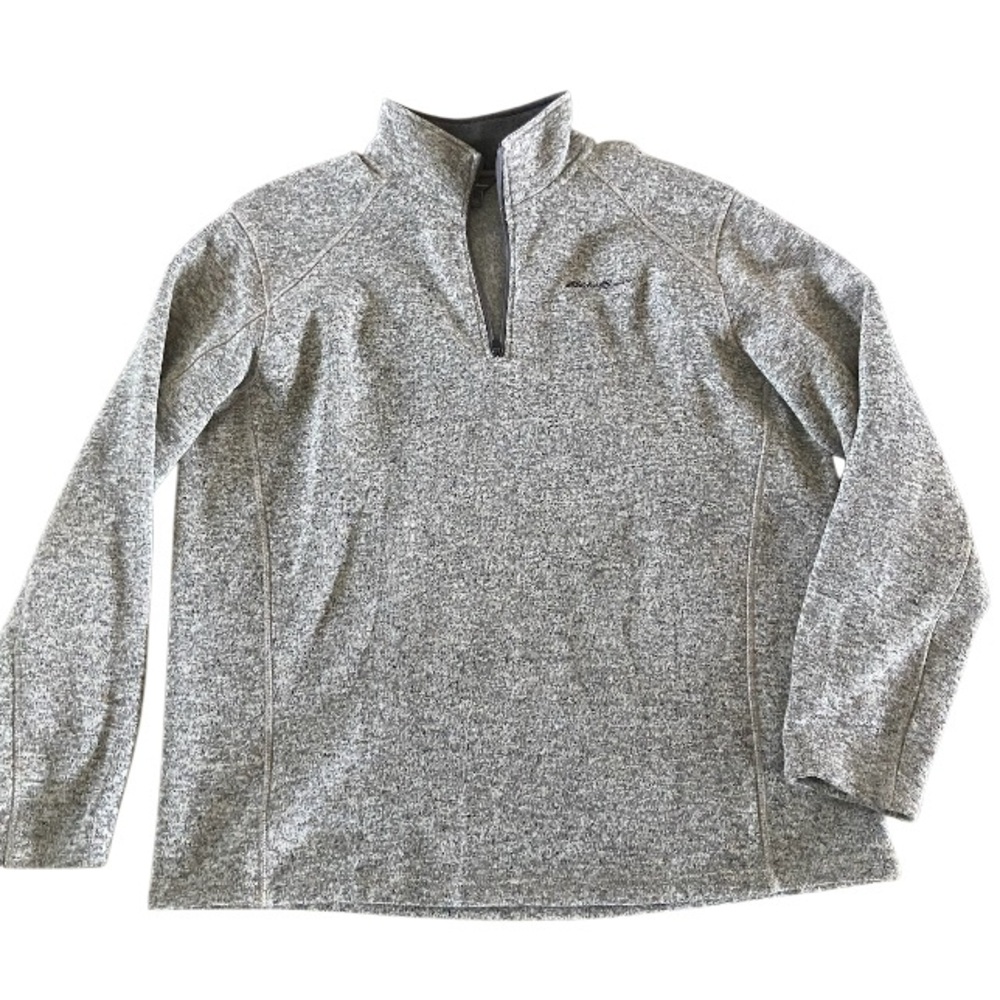 Eddie Bauer Men’s 1/4 Zip‎ Sweater Fleece Pullover Heather Grey Size XXL